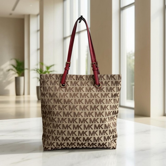 Michael Kors Handbags - Authentic Michael Kors Signature Tan Pink Tote Bag!